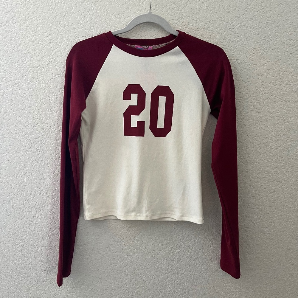 Edikted long sleeve raglan tshirt top medium